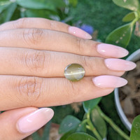 6.09 Ct. Brownish Green Cabochon Chrysoberyl from Tanzania Life Style
