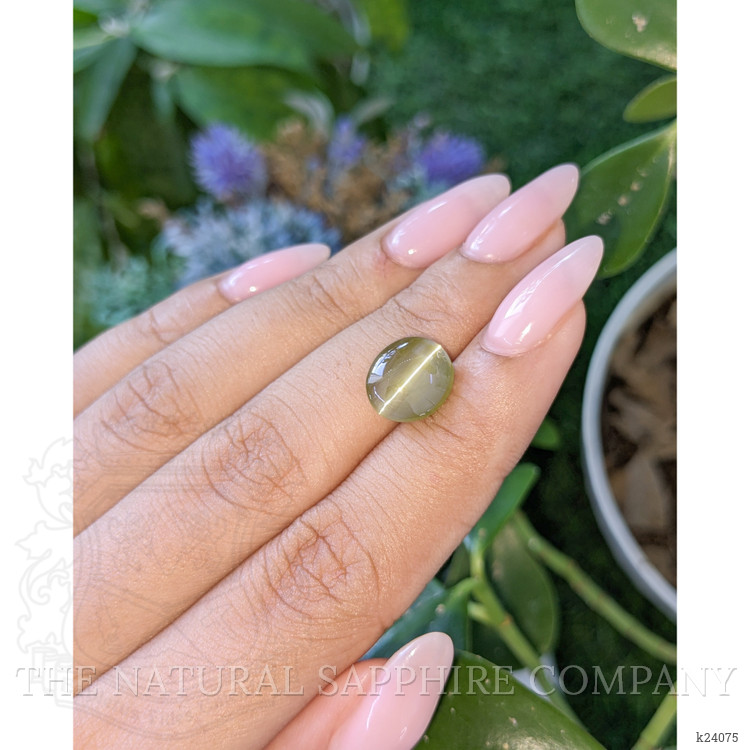 6.09 Ct. Brownish Green Cabochon Chrysoberyl from Tanzania
