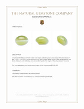 2.32 Ct. Yellowish Green Cabochon Chrysoberyl from Tanzania Appraisal