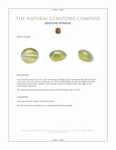2.02 Ct. Yellowish Green Cabochon Chrysoberyl from Tanzania Appraisal