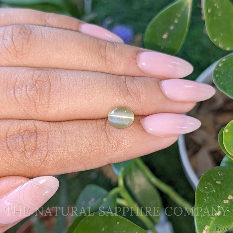 2.02 Ct. Yellowish Green Cabochon Chrysoberyl from Tanzania