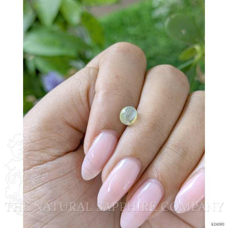 1.13 Ct. Yellowish Green Cabochon Chrysoberyl from Tanzania
