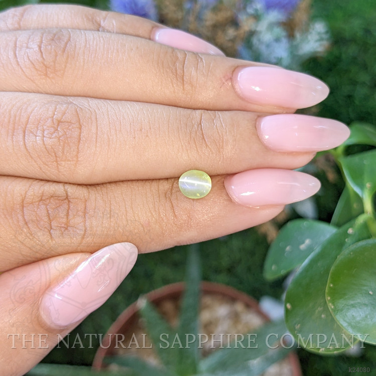 1.13 Ct. Yellowish Green Cabochon Chrysoberyl from Tanzania