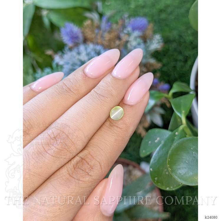 1.13 Ct. Yellowish Green Cabochon Chrysoberyl from Tanzania