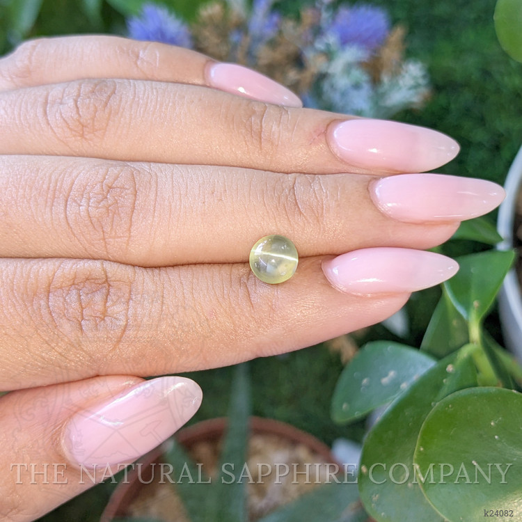 2.08 Ct. Yellowish Green Cabochon Chrysoberyl from Tanzania