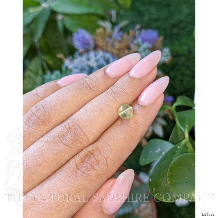 2.08 Ct. Yellowish Green Cabochon Chrysoberyl from Tanzania