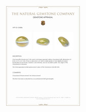 2.40 Ct. Greenish Yellow Cabochon Chrysoberyl from Tanzania Appraisal