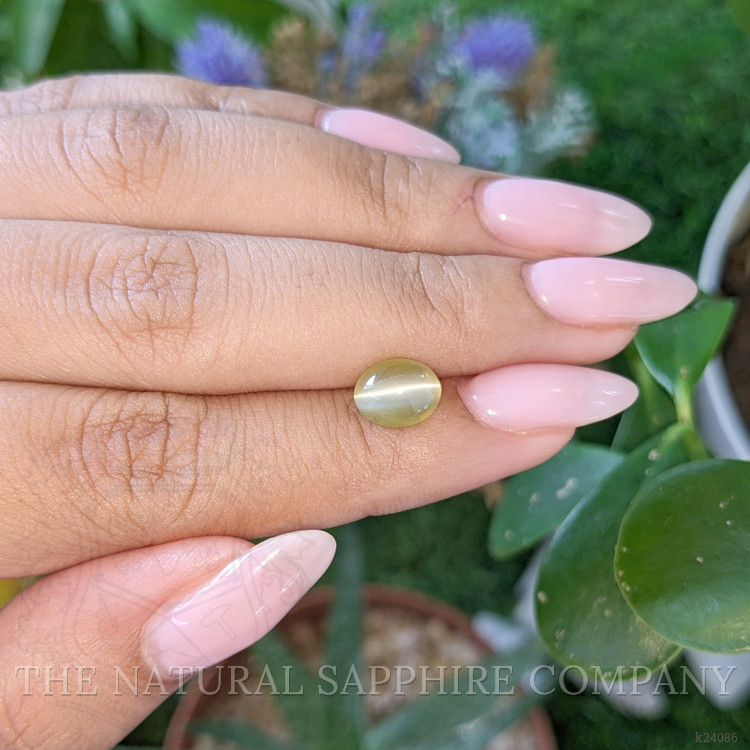 2.40 Ct. Greenish Yellow Cabochon Chrysoberyl from Tanzania