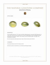 1.69 Ct. Yellowish Green Cabochon Chrysoberyl from Tanzania Appraisal