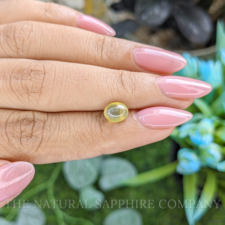 1.69 Ct. Yellowish Green Cabochon Chrysoberyl from Tanzania