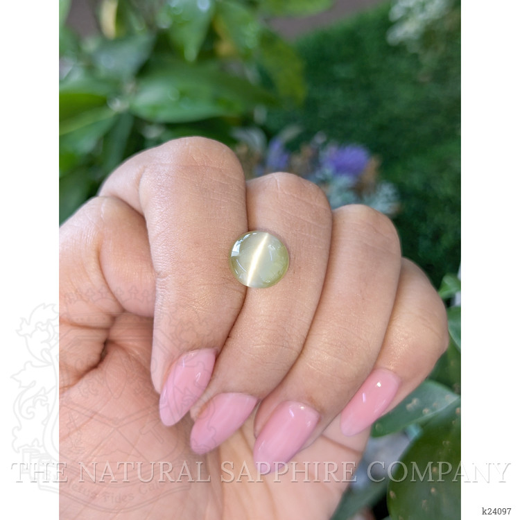 6.36 Ct. Yellowish Green Cabochon Chrysoberyl from Tanzania