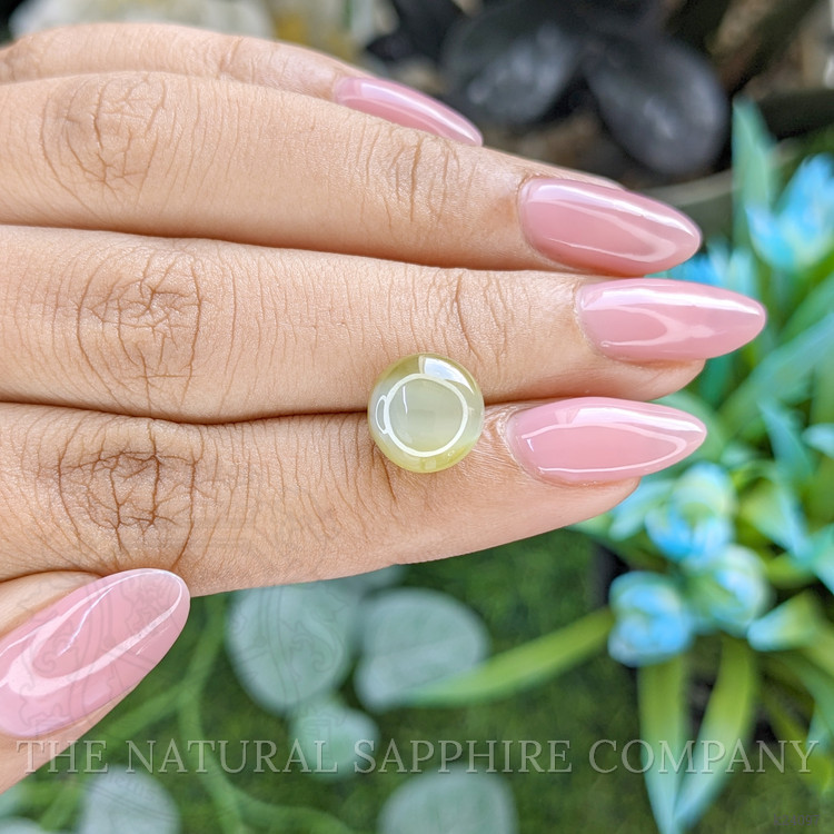 6.36 Ct. Yellowish Green Cabochon Chrysoberyl from Tanzania