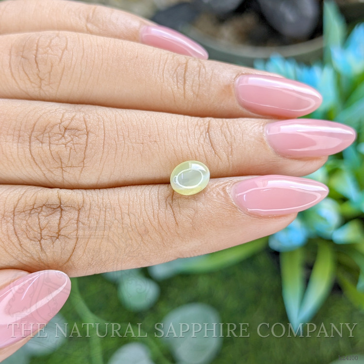 1.94 Ct. Greenish Yellow Cabochon Chrysoberyl from Tanzania