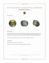 4.00 Ct. Brownish Green Cabochon Chrysoberyl from Tanzania Appraisal