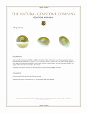 5.00 Ct. Greenish Yellow Cabochon Chrysoberyl from Ceylon (Sri Lanka) Appraisal