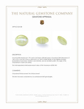 1.90 Ct. Yellowish Green Cabochon Chrysoberyl from Ceylon (Sri Lanka) Appraisal
