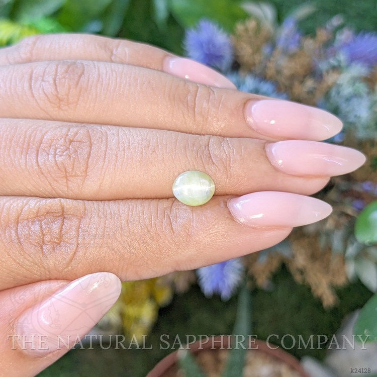 1.90 Ct. Yellowish Green Cabochon Chrysoberyl from Ceylon (Sri Lanka)