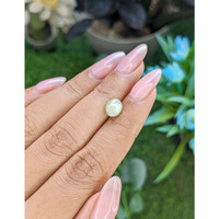 1.90 Ct. Yellowish Green Cabochon Chrysoberyl from Ceylon (Sri Lanka) Life Style