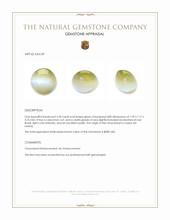 2.34 Ct. Green Cabochon Chrysoberyl from Ceylon (Sri Lanka) Appraisal