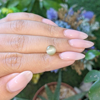 2.34 Ct. Green Cabochon Chrysoberyl from Ceylon (Sri Lanka) Life Style