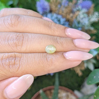 1.71 Ct. Greenish Yellow Cabochon Chrysoberyl from Ceylon (Sri Lanka) Life Style