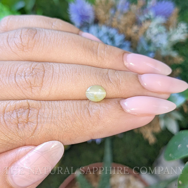 1.71 Ct. Greenish Yellow Cabochon Chrysoberyl from Ceylon (Sri Lanka)