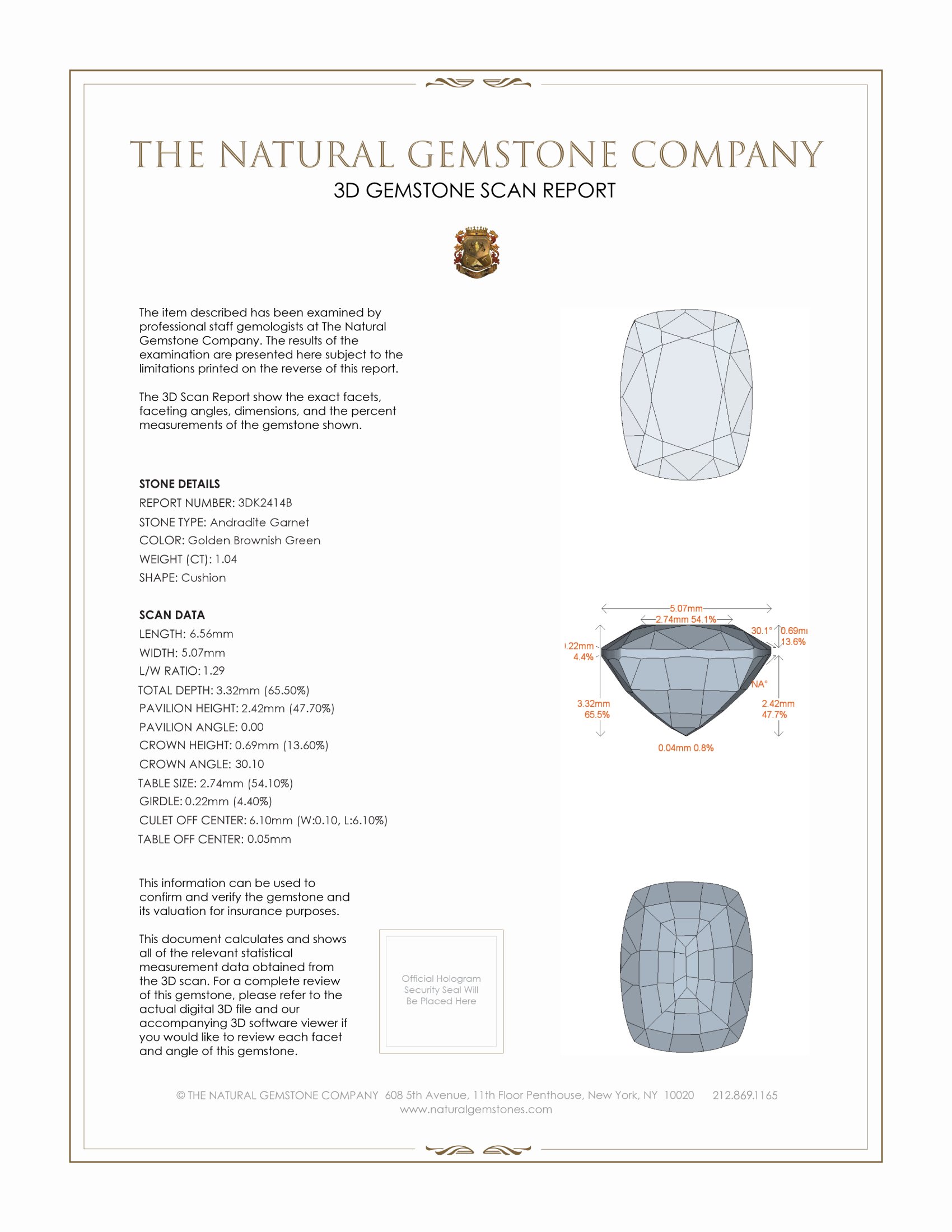 1.04 Ct. Andradite Garnet from Madagascar