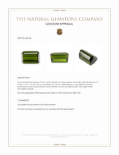 10.36 Ct. Green Tourmaline from Brazil Appraisal
