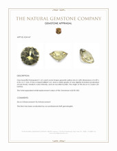 1.62 Ct. Greenish Yellow Zircon from Ceylon (Sri Lanka) Appraisal