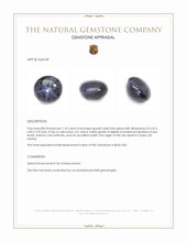 1.52 Ct. Greyish Violet Star Spinel from Ceylon (Sri Lanka) Appraisal