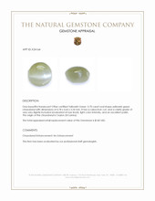 0.70 Ct. Yellowish Green Cabochon Chrysoberyl from Ceylon (Sri Lanka) Appraisal