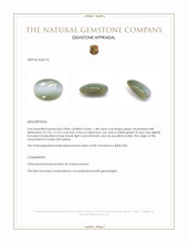 1.48 Ct. Green Cabochon Chrysoberyl from Ceylon (Sri Lanka) Appraisal