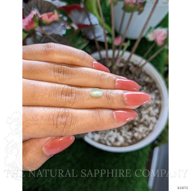 1.48 Ct. Green Cabochon Chrysoberyl from Ceylon (Sri Lanka)