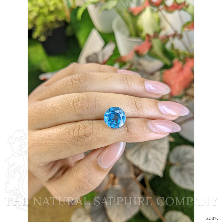6.16 Ct. Swiss Blue Topaz from Ceylon (Sri Lanka)