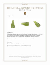 9.48 Ct. Green Tourmaline from Tanzania Appraisal