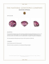 3.56 Ct. Purplish Pink Garnet from Madagascar Appraisal