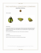 2.29 Ct. Yellowish Green Sphene (Titanite) from Madagascar Appraisal