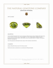 4.40 Ct. Yellowish Green Sphene (Titanite) from Madagascar Appraisal