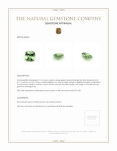 1.15 Ct. Demantoid Garnet from Madagascar Appraisal