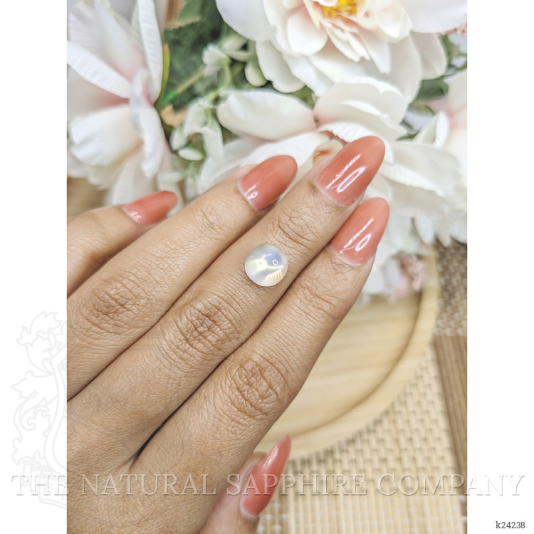 2.62 Ct. Blue Flash Cabochon Moonstone from Ceylon (Sri Lanka)