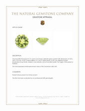 0.75 Ct. Yellowish Green Peridot from Pakistan Appraisal