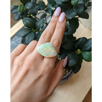 19.03 Ct. Multi Color Cabochon Jelly Opal from Australia Life Style