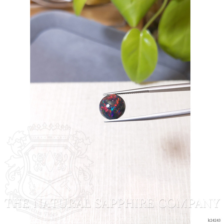 3.92 Ct. Multi Color Cabochon Black Opal from Ethiopia