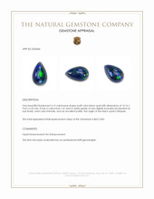 4.15 Ct. Multi Color Cabochon Black Opal (Dark Opal) from Ethiopia Appraisal