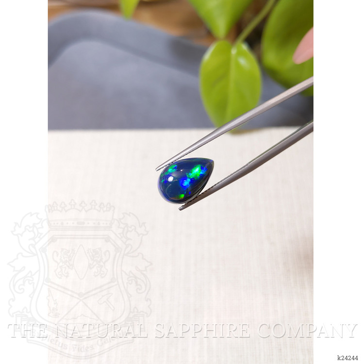 4.15 Ct. Multi Color Cabochon Black Opal from Ethiopia