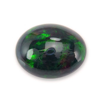 4.95 Ct. Multi Color Cabochon Black Opal from Ethiopia Video