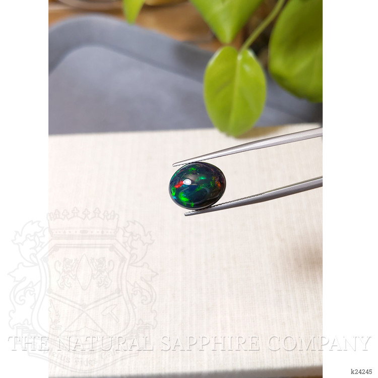 4.95 Ct. Multi Color Cabochon Black Opal from Ethiopia