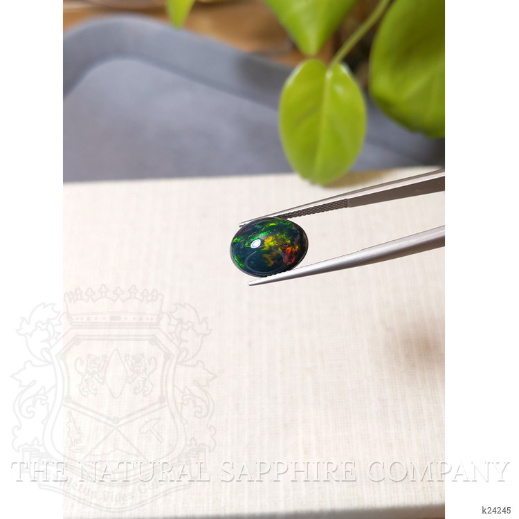4.95 Ct. Multi Color Cabochon Black Opal from Ethiopia