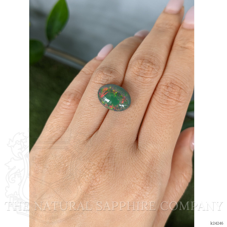 4.77 Ct. Multi Color Cabochon Black Opal from Ethiopia