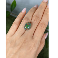 4.77 Ct. Multi Color Cabochon Black Opal from Ethiopia Life Style